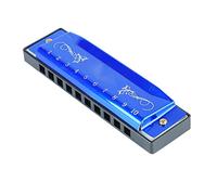 10 hoyos 20 Tune Armónica, C Key Professional Estándar Estándar Instrumentos de música de órgano con estuche para Kid Beginner (Azul)