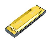10 hoyos 20 Tune Armónica, C Key Professional Estándar Estándar Instrumentos de música de órgano con estuche para Kid Beginner (Oro)