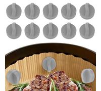 10 imanes para papel de horno Airfryer de silicona, imanes para papel de horno, fuerte adherencia magnética, freidora de aire caliente, universal, con mango para todas las marcas (gris)