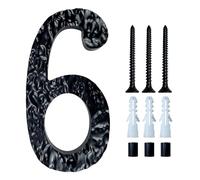 10 Inch (254mm) Black Fully Perforated Acrylic Stone Pattern Digital House Number(6)