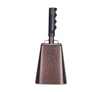 10 Inch Cowbell Noise Makers Percussion Musical Instrument Iron Decorations School Hand Bells With Handle(Brown)