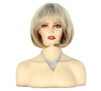 10 inch Short Blonde Bob Wigs for Women,Synthetic Wig,Natural Looking For Everyday Suave y Natural