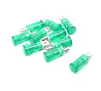 10 indicadores de señal de control de piloto, redondos, parte superior plana, CC 220 V, color verde