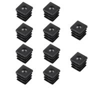 10 insertos para tubos cuadrados, tapa de extremo de tubo cuadrado de 16 x 16 x 17 mm, tapón de plástico negro, inserto de ruedas para sillas, tapones para patas de muebles