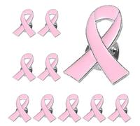 10 insignias de conción con lazo rosa, broches de conción sobre salud, insignias de esperanza, sobre la prevención del cáncer de mama y el SIDA, metal.