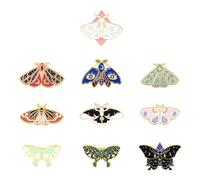 10 insignias de insectos, broches creativos, insignias de dibujos animados, insignias de mariposas, accesorios para insectos, insignias coloridas, Metal