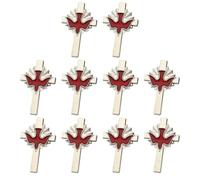 10 insignias de pájaro de la paz de metal con estilo, complemento elegante para chaquetas, bufandas, bolsos, decoración de pecho, broche conmemorativo, detalle de crucifijo, Silver, como se describe