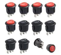 10 Interruptores Basculantes 6A 250VAC 10A 125VAC En 3 Posiciones 3 Pines, Mini Interruptor Redondo, Encendido Y Apagado, Empotrable, Conmutador Palanca On/Off/On Para Coche Moto Electrodomésticos