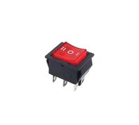10 interruptores basculantes KCD4 de 30 A y 250 V, 25 x 31 mm, encendido/apagado, encendido/apagado, 6 pines, con interruptor de encendido y apagado de luz.(6P3T red light)