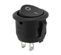 10 interruptores basculantes SPST redondos de 23 mm a presión ON Off 2 pines Interruptor ON/OFF AC 3 A 250 V 6 A 125 V para interruptores para coches y barcos (negro)