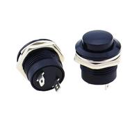 10 interruptores de botón momentáneos 16mm 6A/125V CA, 3A/250V CA, redondos, R13-507, negro, rojo, verde, azul, amarillo