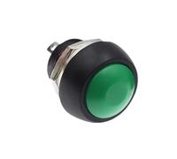 10 interruptores de botón pulsador momentáneos impermeables de 12 mm con altavoz, azul, blanco, verde, rojo, amarillo y negro, 1 A, 250 V, reinicio automático.(Reset Green)
