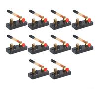 10 interruptores de circuito de un solo y doble polo para experimentos en el aula, interruptor térmico de reinicio manual, kit de laboratorio educativo (hierro)