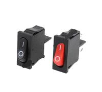 10 interruptores de encendido KCD1-110 de 10 x 22 mm, color negro y rojo, 6 A, 250 V, 10 A, 125 V CA.(Black 6A)
