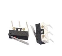 10 interruptores de límite momentáneos, 1 A, 125 V CA, 3 pines, mango largo, palanca de rodillo, brazo SPDT, 12 x 6 x 6 mm.(MS-1A-L13.5-R)