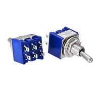 10 interruptores de palanca 6 A 125 VAC 6 pines 2 posiciones ON-ON DPDT interruptor de bloqueo para una gama de aplicaciones de montaje en panel