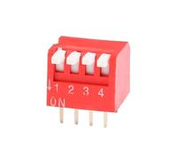 10 interruptores de palanca de 1 polo, 2, 3, 4, 5, 6 y 8 bits, espaciado DIP de pines de 0,54 mm, módulo deslizante, paso a presión, rojo y azul(Red Side Toggle 4P,5pcs)