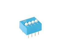 10 interruptores de palanca de 1 polo, 2, 3, 4, 5, 6 y 8 bits, espaciado DIP de pines de 0,54 mm, módulo deslizante, paso a presión, rojo y azul(Blue 4P,5pcs)