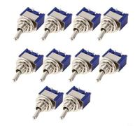 10 interruptores en miniatura MTS-102 SPDT ON/ON, 6 A, 125 V CA, carcasa de metal de 3 pines, dispositivos pequeños, proyectos de bricolaje y paneles de control de bajo voltaje