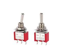 10 interruptores miniatura de 6 mm, interruptor de palanca unipolar de doble tiro, tapa impermeable, microinterruptor ON-OFF-ON 6A(Cap)
