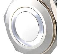 10 interruptores pulsadores de 16 mm con enclavamiento, 0,63", 12 V, LED de anillo, metal, 1 NA/1 NC, SPDT, encendido/apagado, con cables de 120 cm.(WHITE,MOMENTARY 1NO1NC_LED VOLTAGE 6V)
