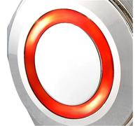 10 interruptores pulsadores de 16 mm con enclavamiento, 0,63", 12 V, LED de anillo, metal, 1 NA/1 NC, SPDT, encendido/apagado, con cables de 120 cm.(Red,LATCHING 1NO1NC_LED VOLTAGE 6V)