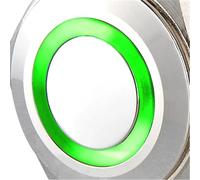 10 interruptores pulsadores de 16 mm con enclavamiento, 0,63", 12 V, LED de anillo, metal, 1 NA/1 NC, SPDT, encendido/apagado, con cables de 120 cm.(Green,Latching 1NO1NC,LED voltage 6V)