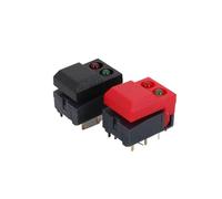 10 interruptores táctiles PB86-A2 de 8 pines, LED rojo y verde, momentáneos, SPDT, cuadrados, for control de equipos de escenario.(10Pcs Black)