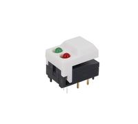 10 interruptores táctiles PB86-A2 de 8 pines, LED rojo y verde, momentáneos, SPDT, cuadrados, for control de equipos de escenario.(10Pcs White)
