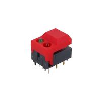10 interruptores táctiles PB86-A2 de 8 pines, LED rojo y verde, momentáneos, SPDT, cuadrados, for control de equipos de escenario.(10Pcs Red)
