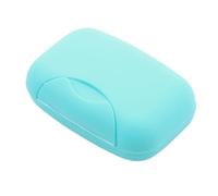 10 jaboneras portátiles de Viaje for baño, plástico, con Tapa y Soporte for jabones para Casa Ducha Baño(Blue,11.5x8x4cm)