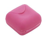 10 jaboneras portátiles de Viaje for baño, plástico, con Tapa y Soporte for jabones para Casa Ducha Baño(Rose,7x7x4cm)