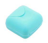 10 jaboneras portátiles de Viaje, plástico, con Tapa, for baño y hogar para Casa Ducha Baño(Blue,7x7x4cm)