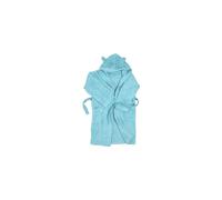 (10 Jahre,Himmelblau)Kids Bathrobe with Hood and Side Pockets, Boys or Girls, Super Soft & Absorbent 100% Cotton Terry, Hood with Ears