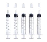 10 jeringas de plástico de 5 ml con tapas, jeringas sin aguja para rellenar y medir líquidos, laboratorios científicos, alimentar mascotas estériles, selladas individualmente