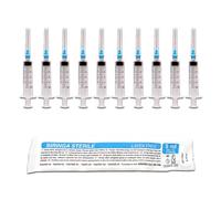 10 jeringas estériles de 5 ml/cc con 23Ga - 1¼ - Ø 0,6 mm - envasadas individualmente - Medición para laboratorios científicos, inyector para animales domésticos, suministro de tinta o pegamento