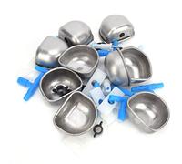 10 Juegos de bebederos para Conejos de Acero Inoxidable, Cuenco de Agua para Conejos con Conector en T de una Pieza, Cuenco de Agua Potable Duradero para Marta, Accesorios de (Camiseta siamesa)