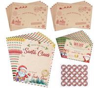 10 juegos de cartas oficiales de Navidad de Santa Bonita lista de certificados para niños, regalo de Navidad, carta de polo norte para buzón, decoraciones de fiesta de Navidad, tarjetas de felicitación de Papá Noel
