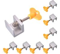 10 Juegos de Cerraduras para Ventanas Correderas, Cerradura de Seguridad Ajustable para Ventanas con Llave Inglesa para Ventanas Correderas Verticales y Horizontales(Plata)