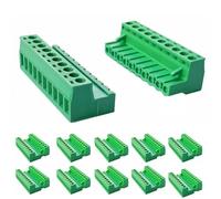 10 juegos de conectores de bloque de terminales de tornillo PCB de 5,08 mm de paso de 10 pines macho y hembra tipo Phoenix enchufe 300 V 15 A
