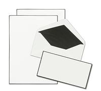 10 juegos de papel de duelo DIN A4 con sobres forrados, borde negro hecho a mano, papel de carta para condolencia