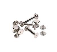 10 juegos de tornillos Chicago for encuadernación, tornillos plateados for cinturón, clavos, remaches largos, accesorios de ferretería for artesanías de cuero, longitud de varilla de 4 a 30 mm.(15mm)