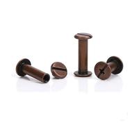 10 juegos de tornillos de encuadernación de acero Chicago, tornillos for cinturón, remaches, clavos for álbum de fotos, calendario, recetas, sujetadores de menú, Color cobre(7mm)