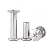 10 juegos de tornillos de encuadernación de acero inoxidable M3 M4 304, bolsa de cuero, tornillo for álbum de fotos, montaje a tope de libros(10mm(L),OD 4mm (M3))