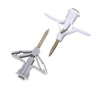 10 juegos de tornillos de expansión de plástico para placas de yeso, resistentes con anclajes y tornillos para cortinas y lámparas (tipo aeronáutico)