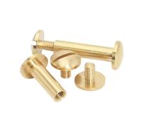 10 juegos de tornillos de latón macizo de 8 mm y 10 mm for encuadernación de libros, remaches for álbumes de fotos, artesanías de cuero.(Round head 8mm,Length 18mm 10pc)