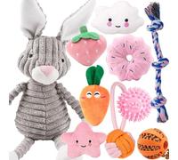 10 juguetes masticables para perros pequeños, juego de juguetes de peluche chirriantes, juguetes de dentición para cachorros, juguetes para perros para aburrimiento, juguetes para perros pequeños y