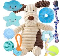 10 juguetes masticables para perros pequeños, juguetes de bola de dentición para cachorros, juguetes para perros para aburrimiento, juego de juguetes de peluche chirriantes para perros pequeños y