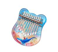10 Keys Kalimba Cute Mini Musical Keyboard Transparent Cherry Blossoms Kalimbas Professional Fingers Piano Piano De Pulgar(Blue)