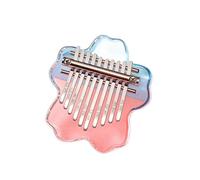 10 Keys Kalimba Cute Mini Musical Keyboard Transparent Cherry Blossoms Kalimbas Professional Fingers Piano Piano De Pulgar(Pink)